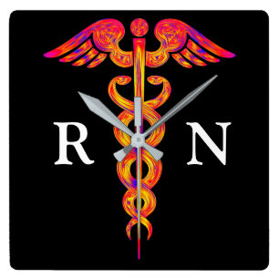 Reloj de pared del caduceo