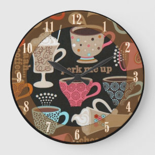 Reloj de pared del café de las tazas de café