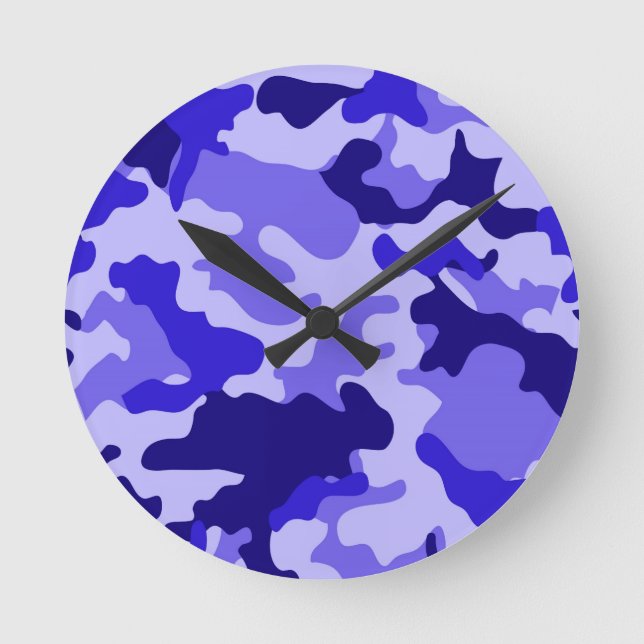 Reloj de pared del Camo Azul oceánico. (Anverso)