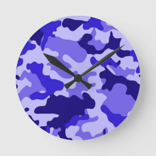 Reloj de pared del Camo Azul oceánico.