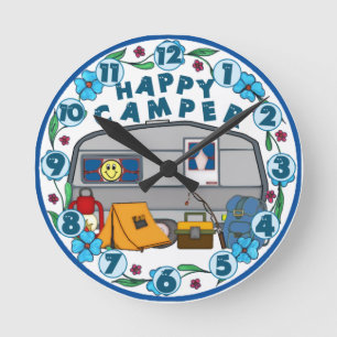 Reloj de pared del camper feliz