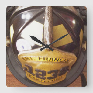 Reloj de pared del casco del bombero