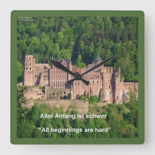 Reloj de pared del castillo de Heidelberg y dicho