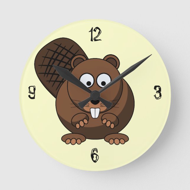 Reloj de pared del castor del personalizado (Anverso)