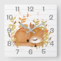 Reloj de pared del cervatillo el dormir