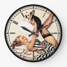 Reloj de pared del chica Pin-Para arriba