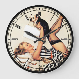 Reloj de pared del chica Pin-Para arriba