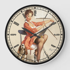 Reloj de pared del chica Pin-Para arriba