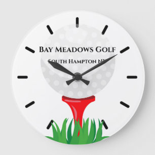 Reloj de pared del club de golf, 10" - Blanco redo