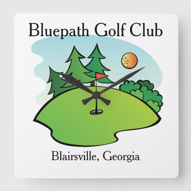 Reloj de pared del club de golf personalizado (Anverso)