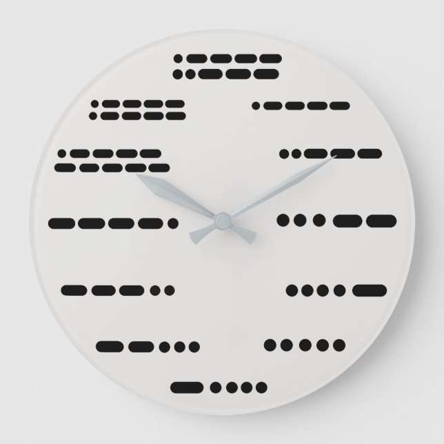 Reloj de pared del código Morse con los 12 números (Anverso)