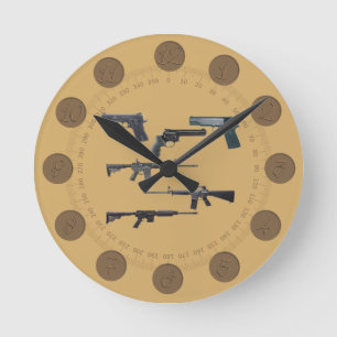 Reloj de pared del collage de las armas