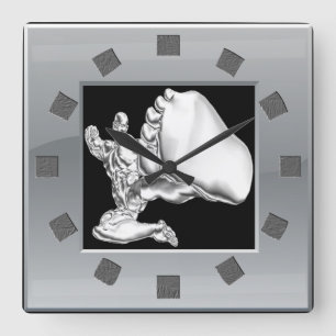 Reloj de pared del combatiente del cromo