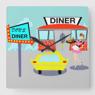 reloj de pared del comensal de los años 50