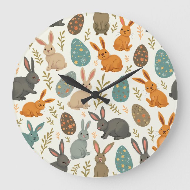Reloj de pared del conejo de Pascua (Anverso)