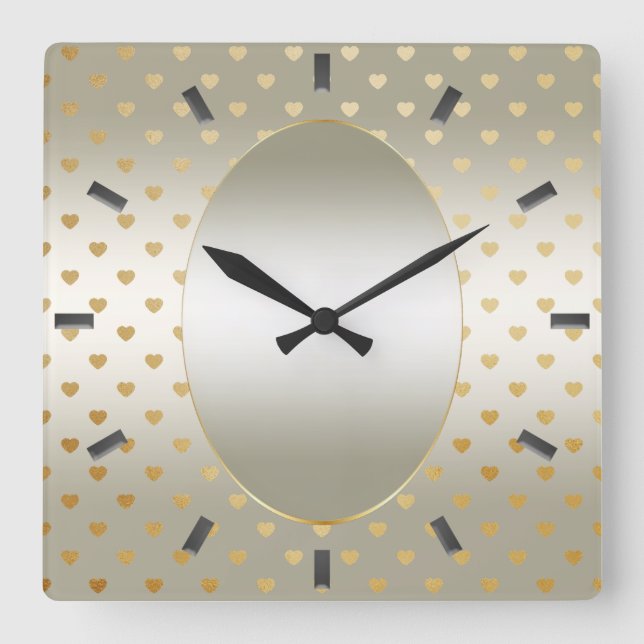 Reloj de pared del corazón dorado (Anverso)