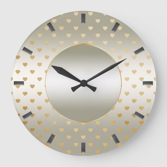 Reloj de pared del corazón dorado (Anverso)