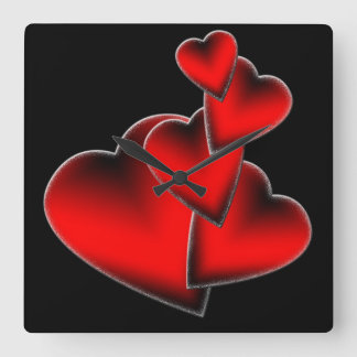Reloj de pared del corazón rojo