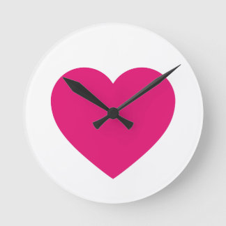 Reloj de pared del corazón rosado