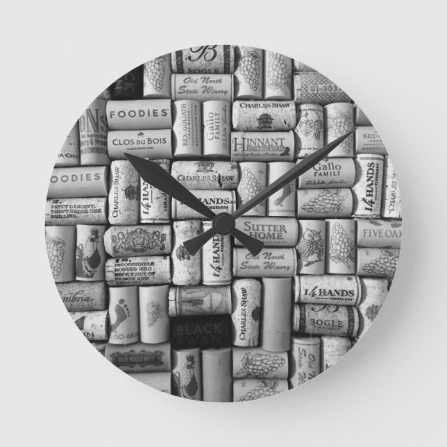Reloj de pared del corcho del vino (Anverso)