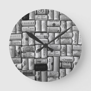 Reloj de pared del corcho del vino