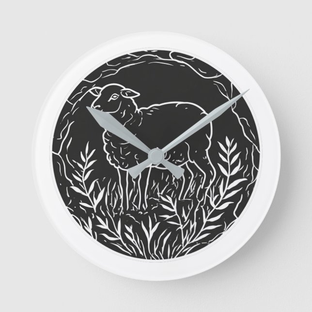 Reloj de pared del cordero cristiano Salmo 23:1 (Anverso)