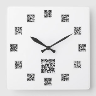 Reloj de pared del cuadrado del código de Qr