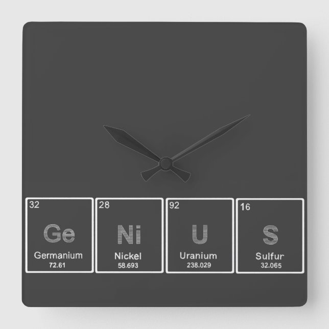 Reloj de pared del cuadrado del genio de la tabla (Anverso)