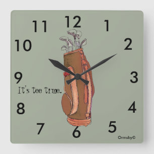 Reloj de pared del cuadrado del tiempo del tee de