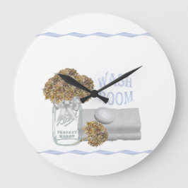 Reloj de pared del cuarto de baño del Hydrangea