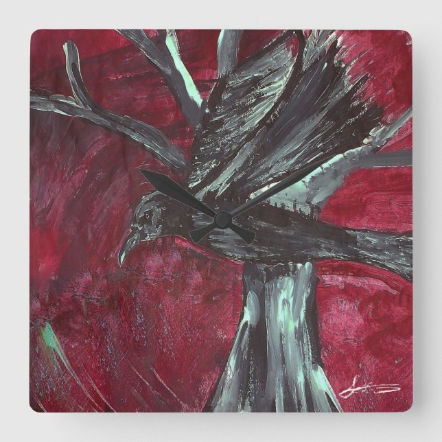 Reloj de pared del cuervo (Anverso)