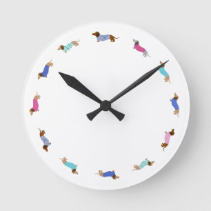 Reloj de pared del Dachshund Pastel