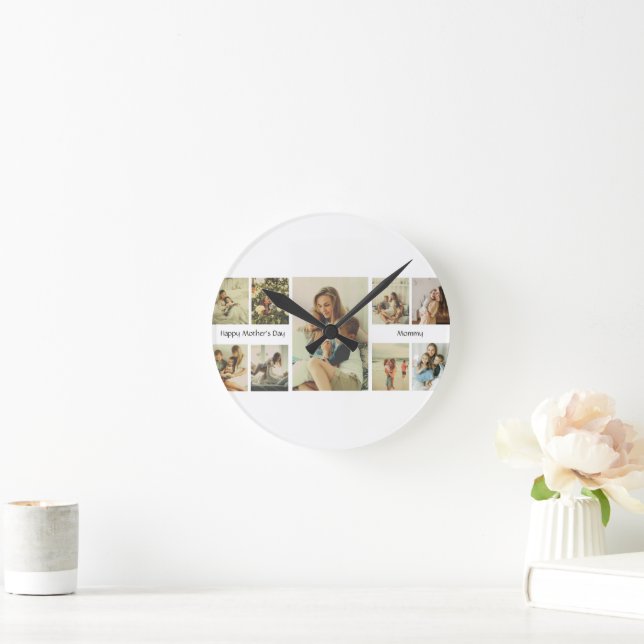 Reloj de pared del día de la madre personalizado (Hogar)