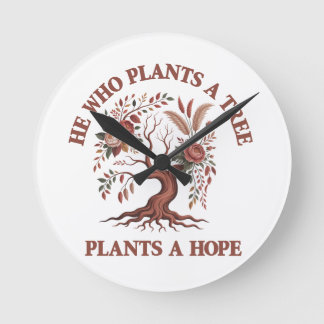 Reloj de pared del día del árbol ecológico