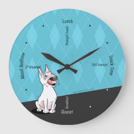 Reloj de pared del dibujo animado de bull terrier