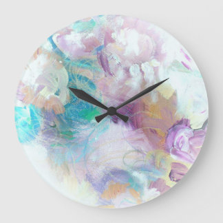 Reloj de pared del Diseñador abstracto de lino azu