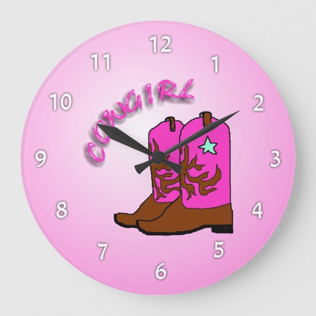 Reloj de pared del dormitorio del chica rosado de (Anverso)