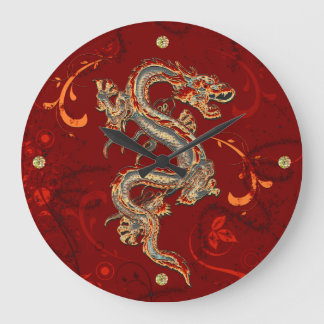 Reloj de pared del dragón de la fantasía