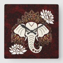 Reloj de pared del elefante blanco