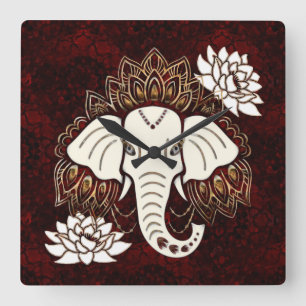 Reloj de pared del elefante blanco