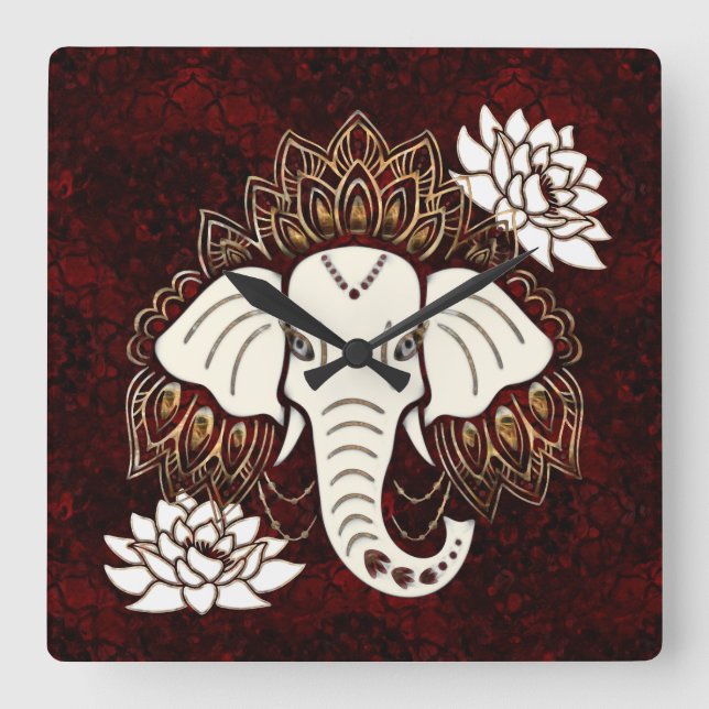 Reloj de pared del elefante blanco (Anverso)