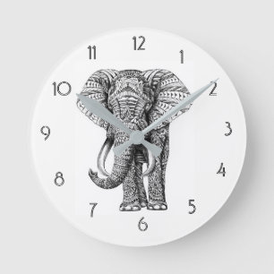 Reloj de pared del elefante de la mandala