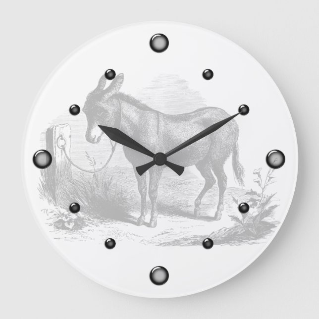 Reloj de pared del esbozo del burro (Anverso)