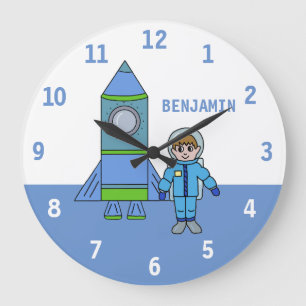 Reloj de pared del espacio del astronauta y de