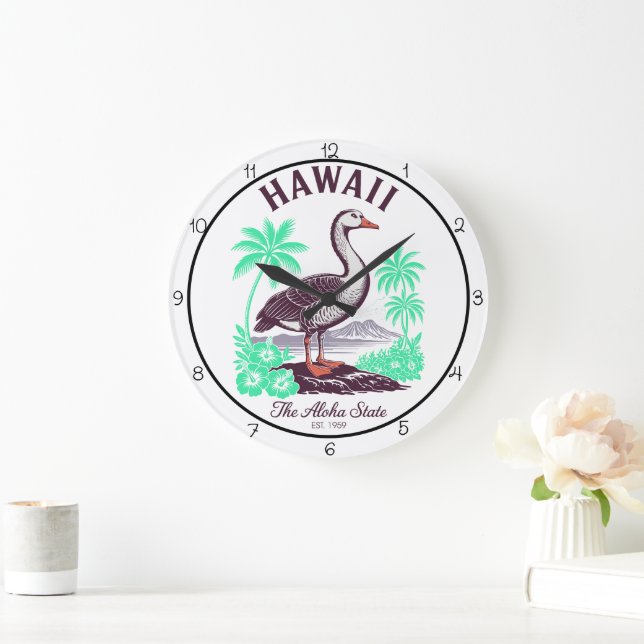 Reloj de pared del estado de Hawaii Aloha (Hogar)