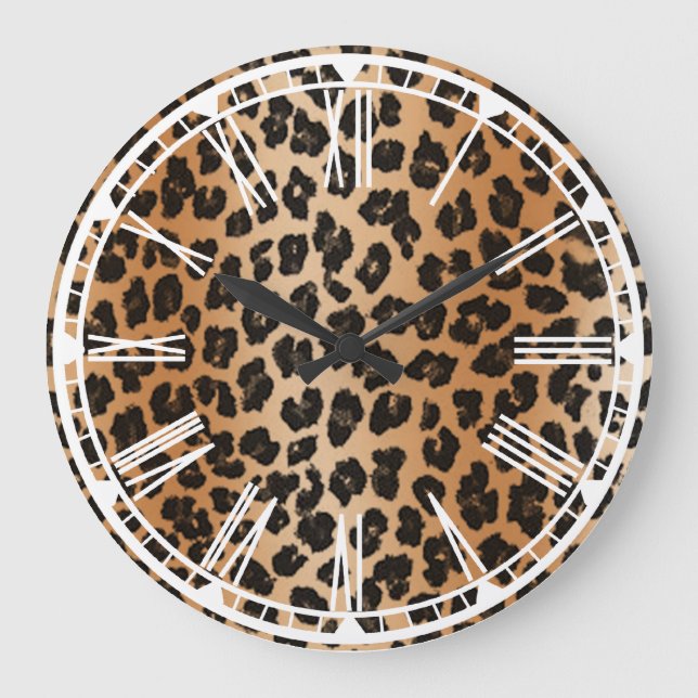 Reloj de pared del estampado leopardo (Anverso)