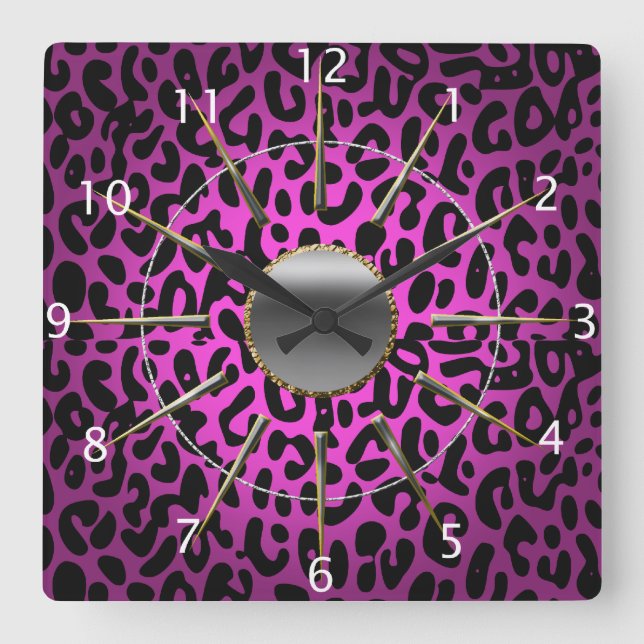 Reloj de pared del estampado leopardo (Anverso)
