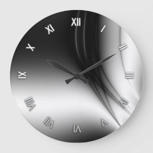 Reloj de pared del estuario blanco y negro