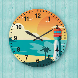 Reloj de pared del faro de Sunset Beach