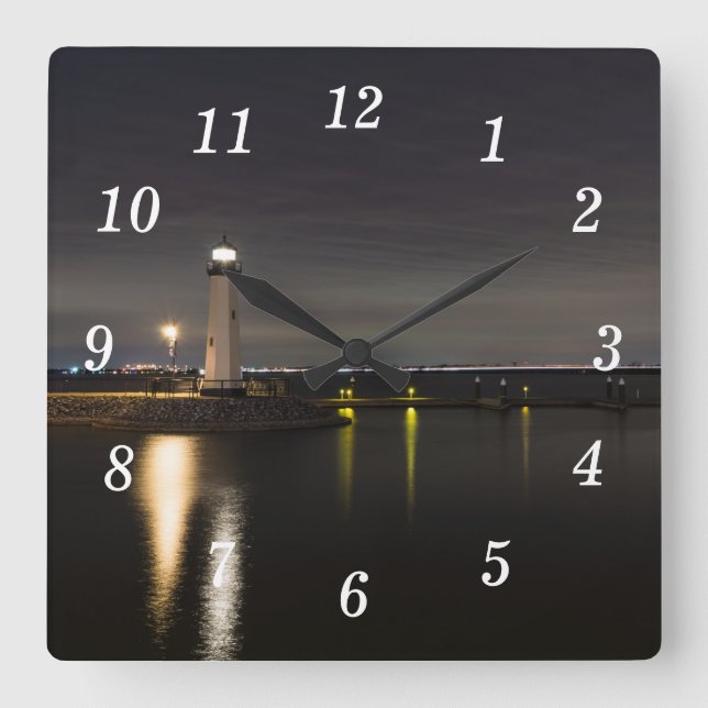 Reloj de pared del faro Harbour Rockwall (Anverso)